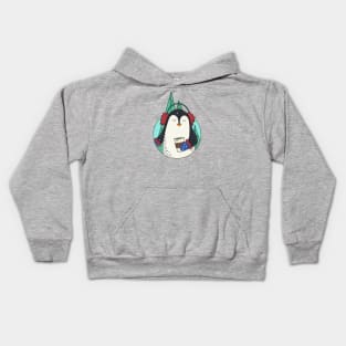 Cute Christmas Penguin Illustration // Festive Animal Cartoon Kids Hoodie